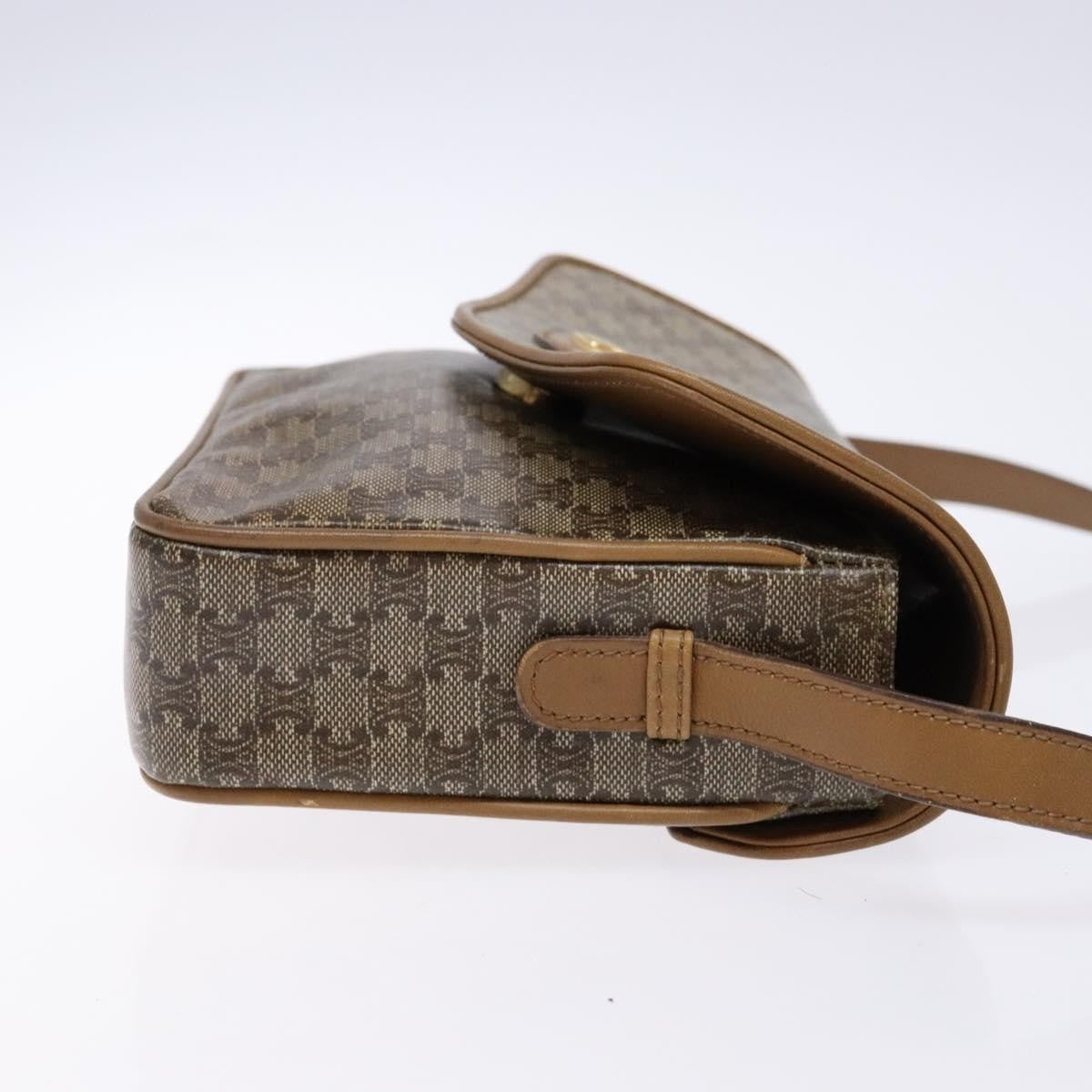 Celine Macadam Shoulder Bag PVC Leather, BEIGE, PVC, Shoulder bag