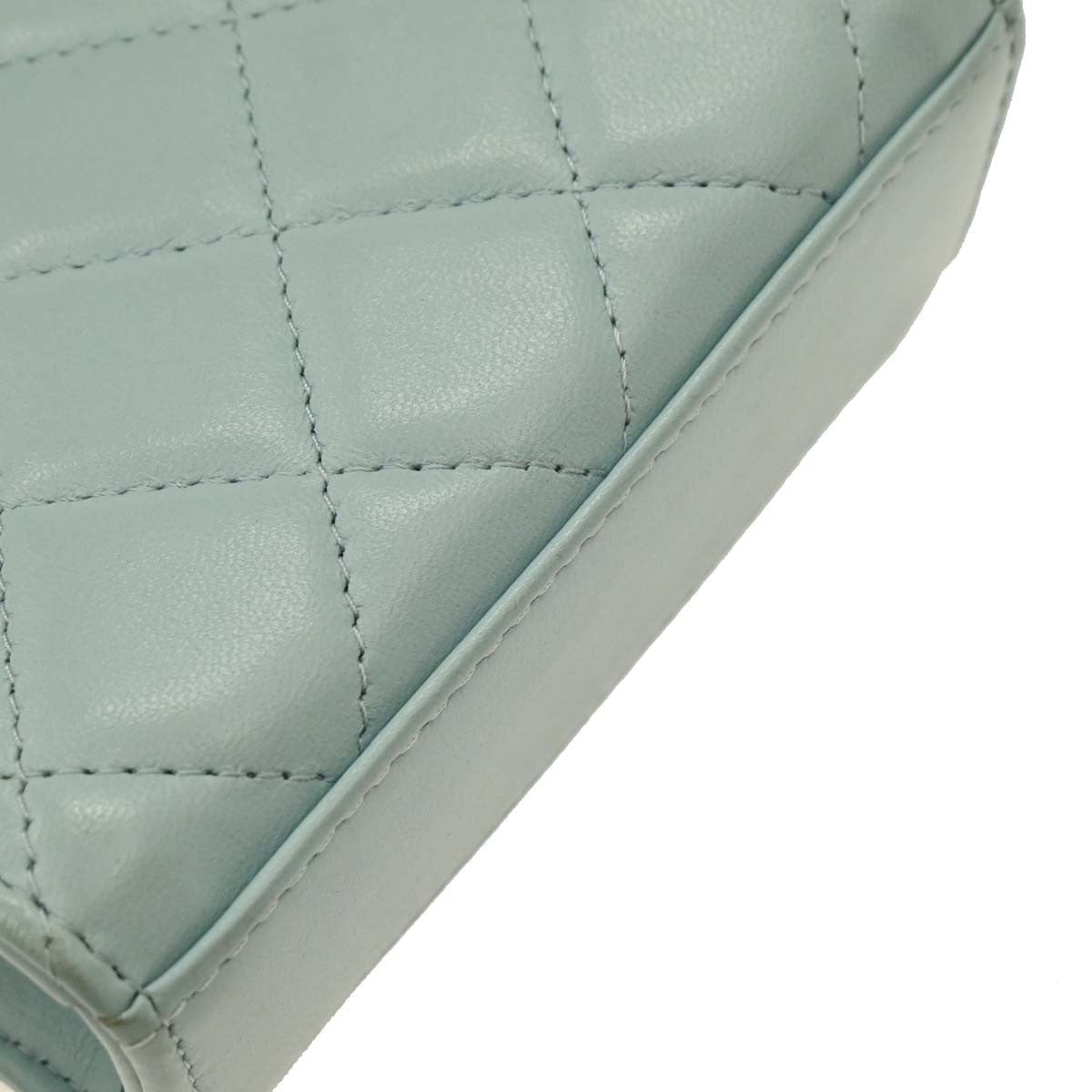 Chanel Trendy CC Clutch with Chain Quilted Lambskin, BLUE, LEATHER, Shoulder bag