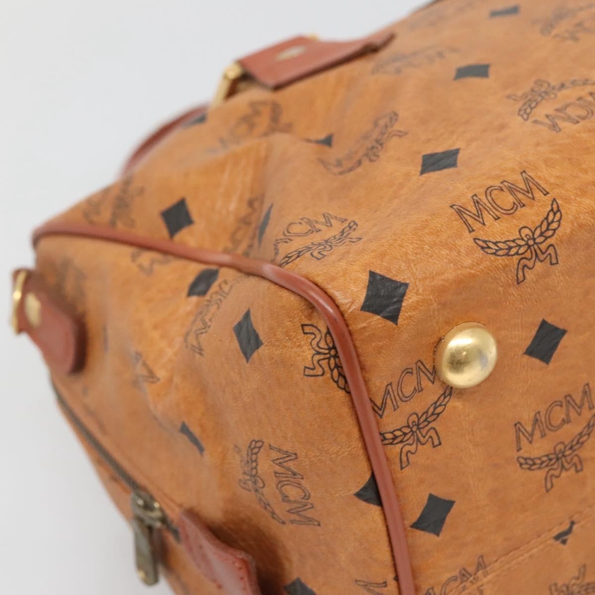 MCM Visetos Handbag Canvas and Leather, BROWN, PVC, Handbag