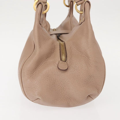 Salvatore Ferragamo Gancini handbag Leather, BEIGE, LEATHER, Handbag