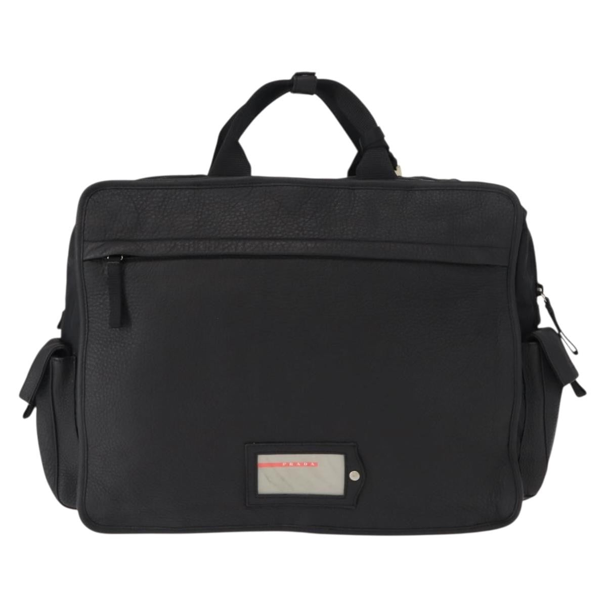 Prada Sport Briefcase Nylon and Leather, BLACK, NYLON, Briefcase