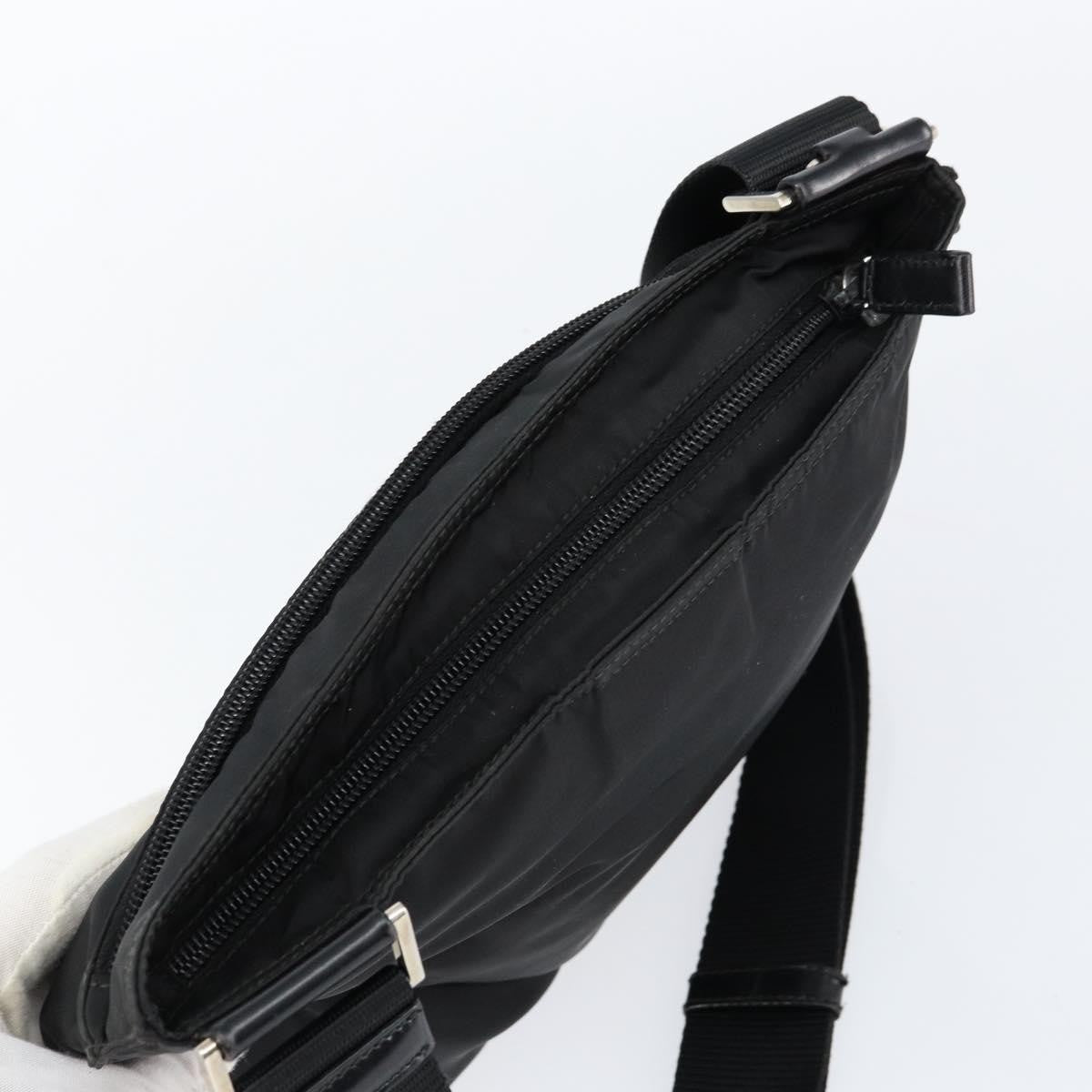 Prada Front Pocket Messenger Bag Tessuto, BLACK, NYLON, Shoulder bag