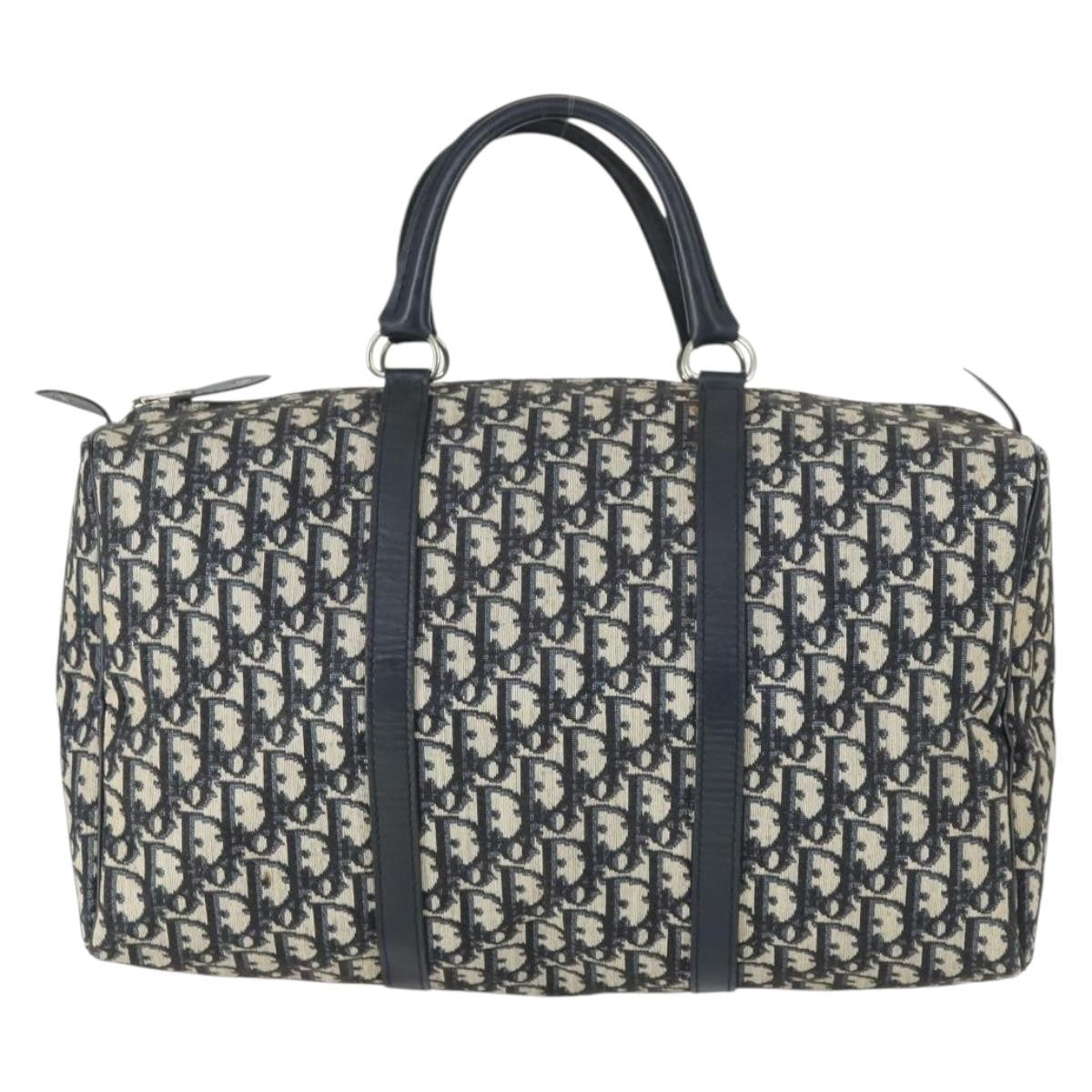 Christian Dior Vintage Trotter Boston Bag Canvas, NAVY, CANVAS, Travel bag