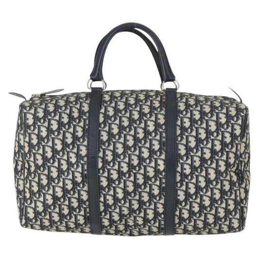 Christian Dior Vintage Trotter Boston Bag Canvas, NAVY, CANVAS, Travel bag
