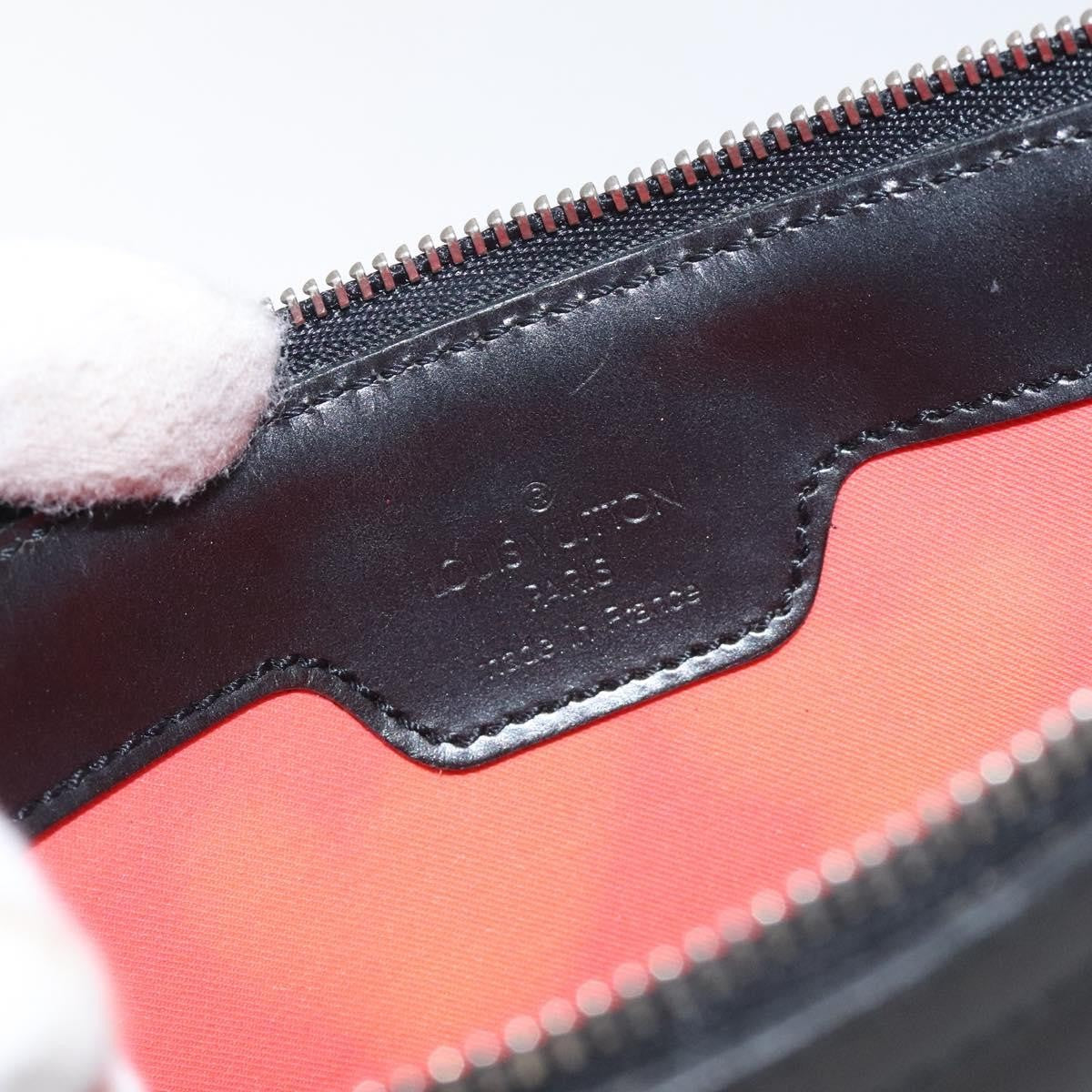 Louis Vuitton Delmonico Pochette Stretch Epi Leather, BLACK, LEATHER, Clutche & pouche