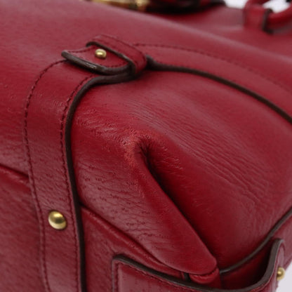 Salvatore Ferragamo Gancini handbag Leather, RED, LEATHER, Handbag