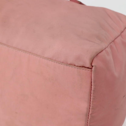 Prada Side Pocket Bauletto Bag Nylon with Leather, PINK, NYLON, Handbag