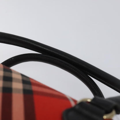 Burberry Blue Label Checked Bowling Nylon, RED, NYLON, Travel bag