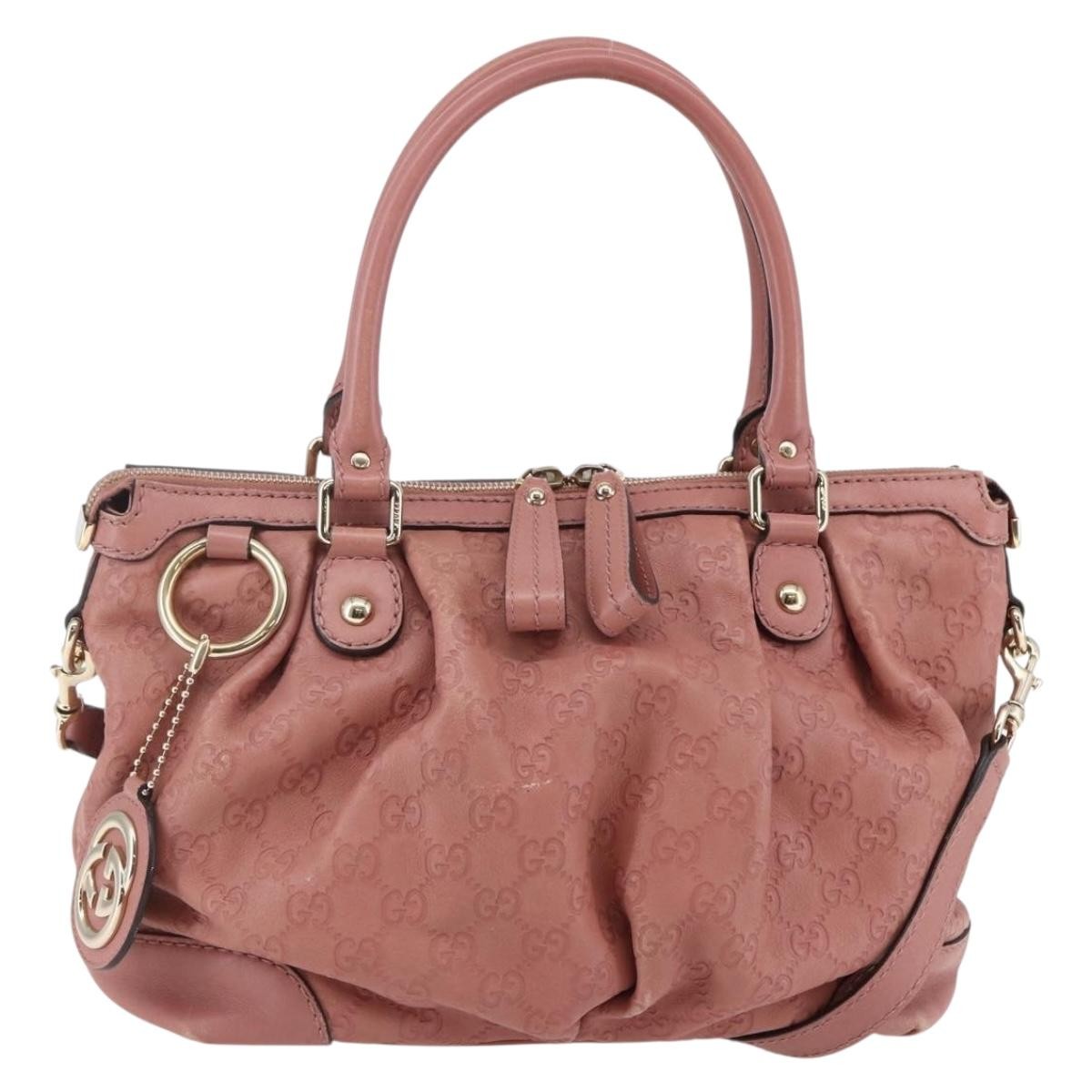 Gucci Sukey Top Handle Satchel Guccissima Leather, PINK, LEATHER, Handbag