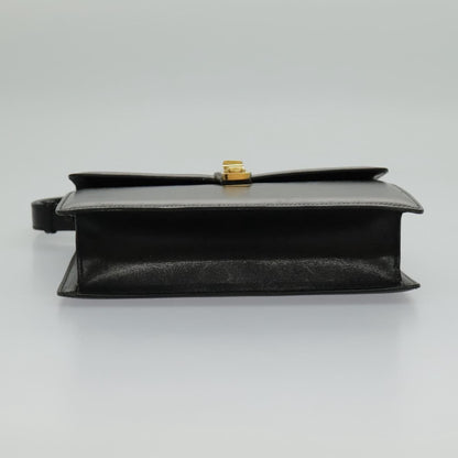 Celine Shoulder Bag Leather, BLACK, LEATHER, Shoulder bag