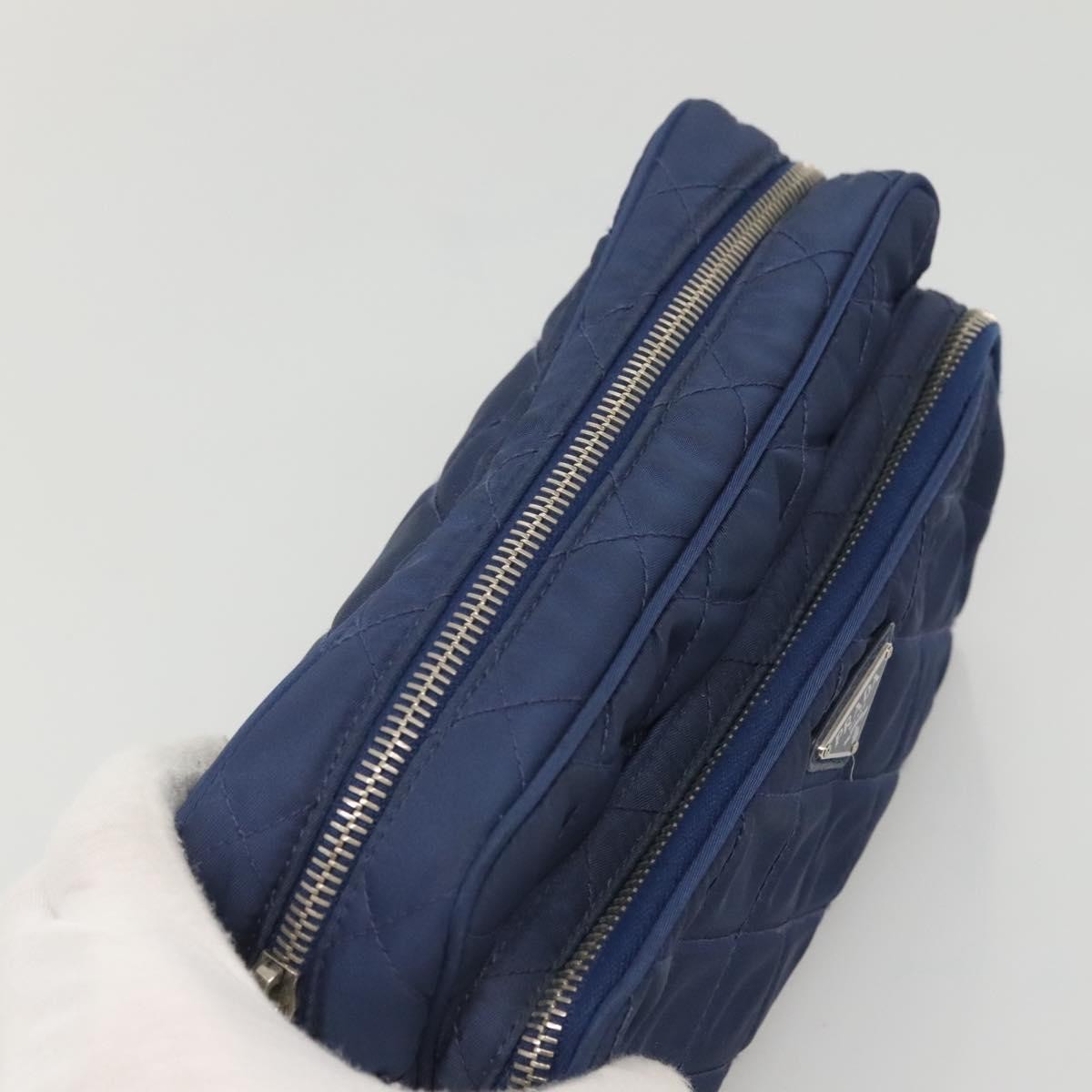 Prada Front Pocket Camera Bag Quilted Tessuto, BLUE, NYLON, Shoulder bag