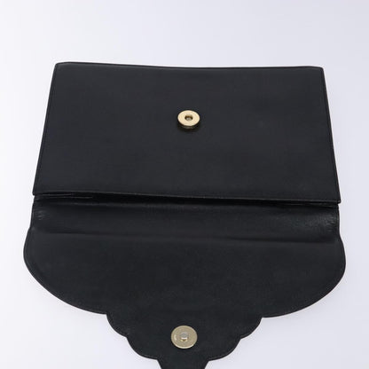 Saint Laurent Vintage Envelope Flap Clutch Leather, BLACK, LEATHER, Clutche & pouche