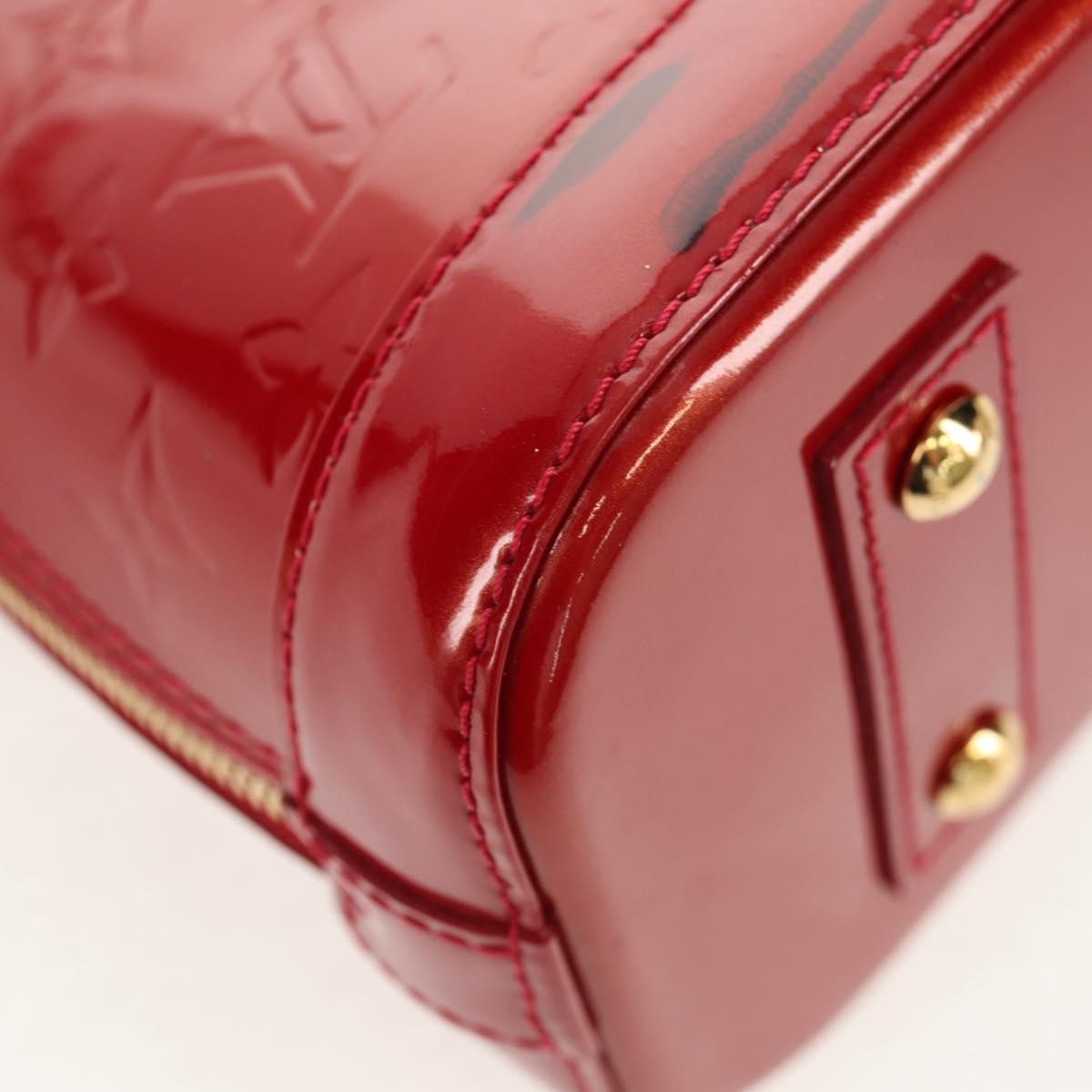 Louis Vuitton Alma Handbag Monogram Vernis, RED, PATENT_LEATHER, Handbag