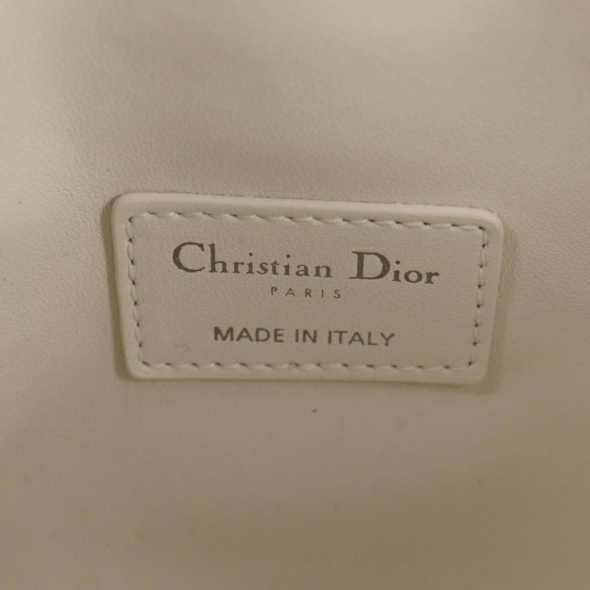 Christian Dior DiorTravel Nomad Pouch Macrocannage Quilt Calfskin, WHITE, LEATHER, Clutche & pouche