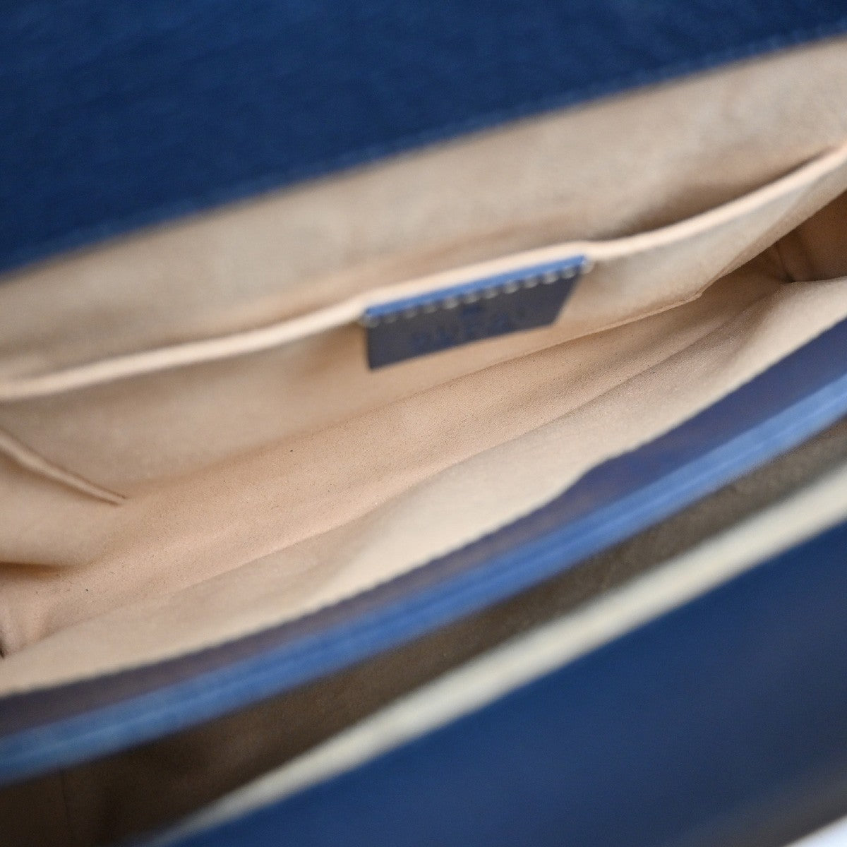 Gucci Ophidia Chain Shoulder Bag Leather, NAVY, LEATHER, Shoulder bag