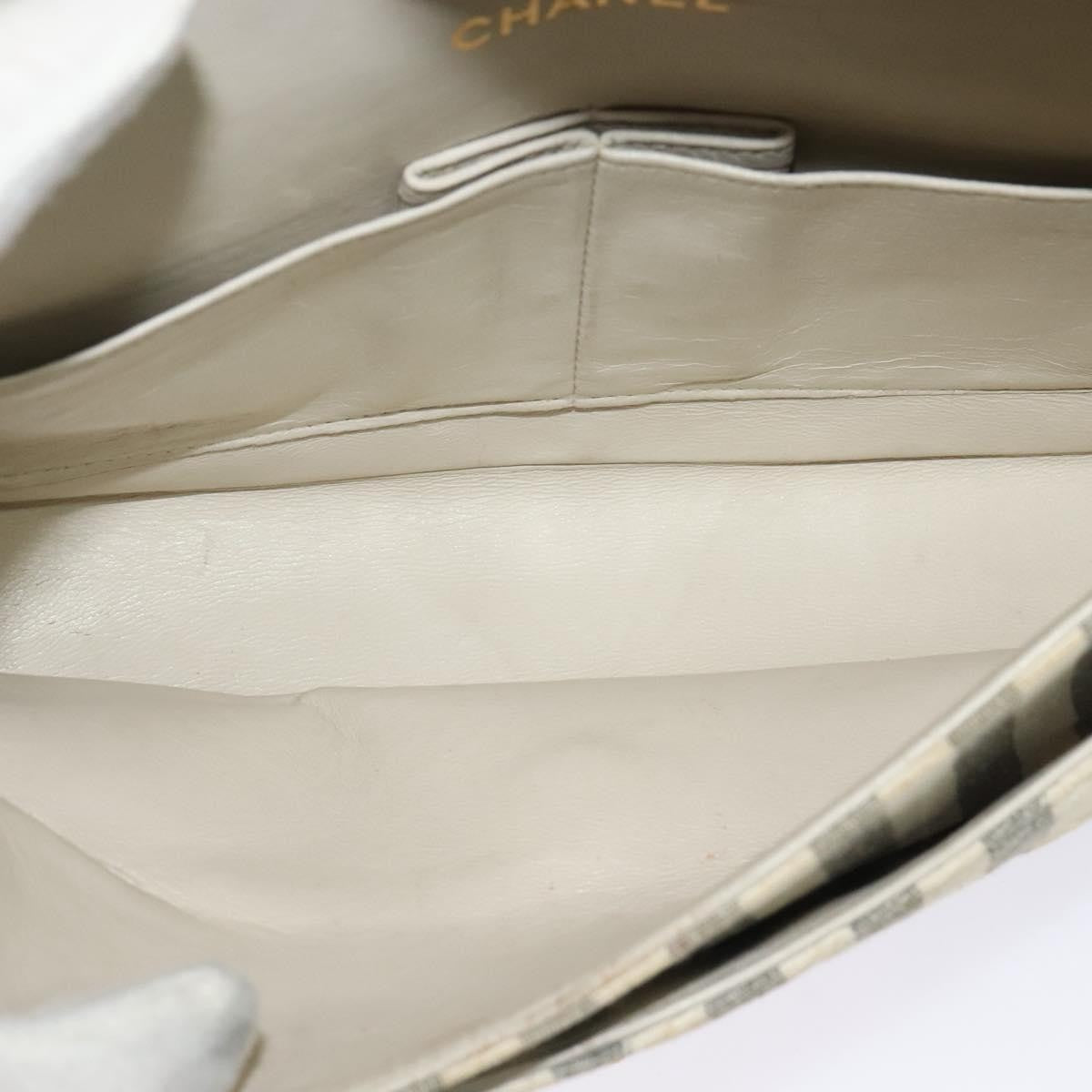 Chanel Vintage Classic Double Flap Bag Quilted Denim, GRAY, CANVAS, Handbag