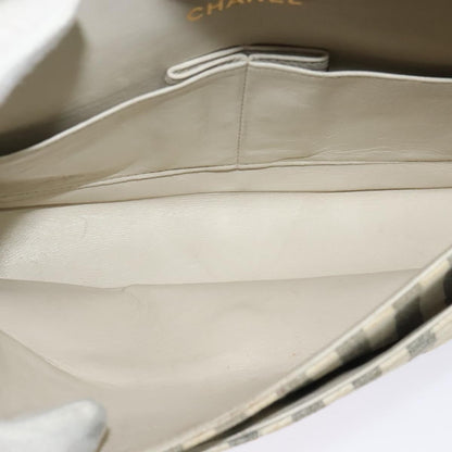 Chanel Vintage Classic Double Flap Bag Quilted Denim, GRAY, CANVAS, Handbag