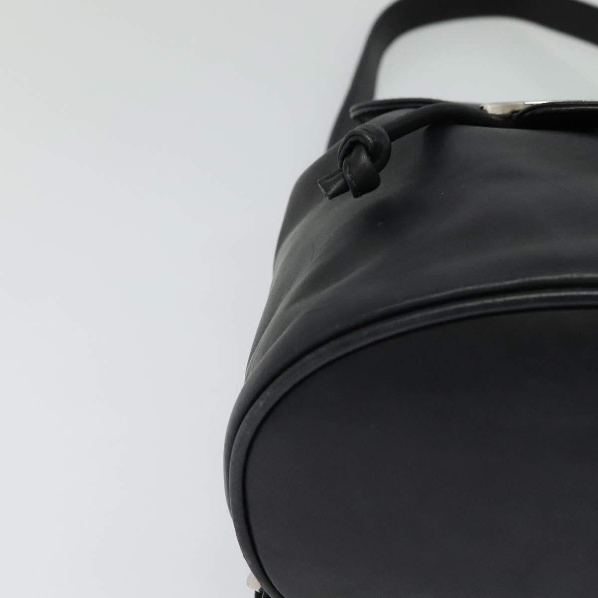 Salvatore Ferragamo Gancini Flap Drawstring Backpack Leather, BLACK, LEATHER, Backpack