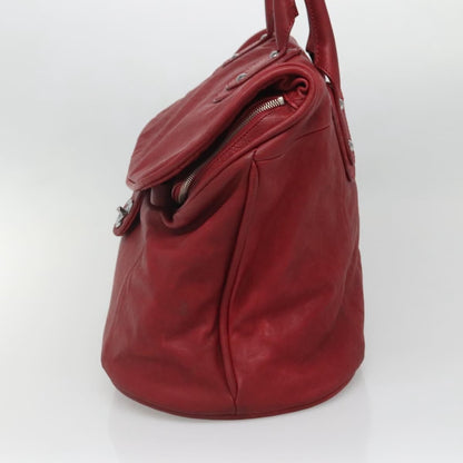 Chanel Vintage CC Turnlock Satchel Leather, RED, LEATHER, Travel bag