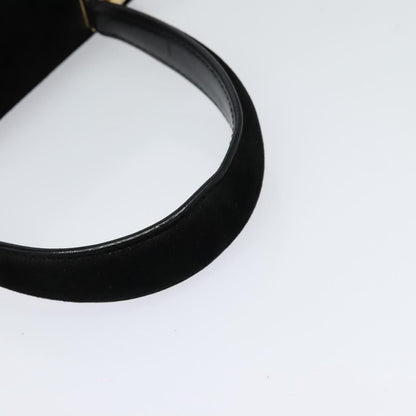 Salvatore Ferragamo Gancini Convertible Top Handle Bag Suede, BLACK, SUEDE, Handbag