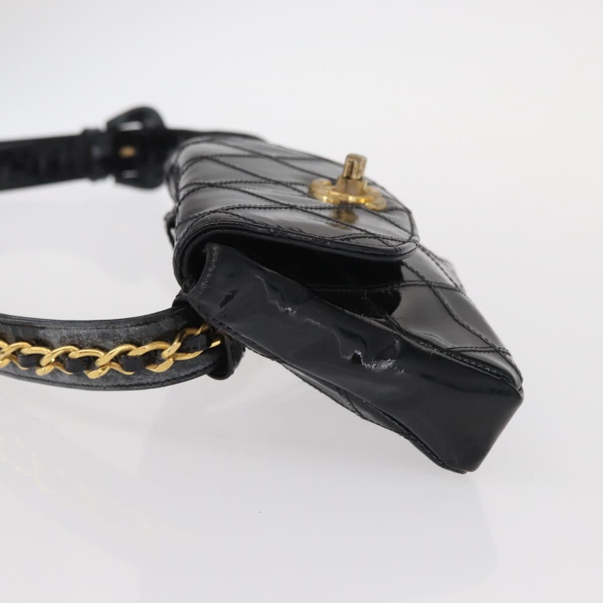 Chanel Vintage Flap Belt Bag Quilted Leather, BLACK, LEATHER, Clutche & pouche