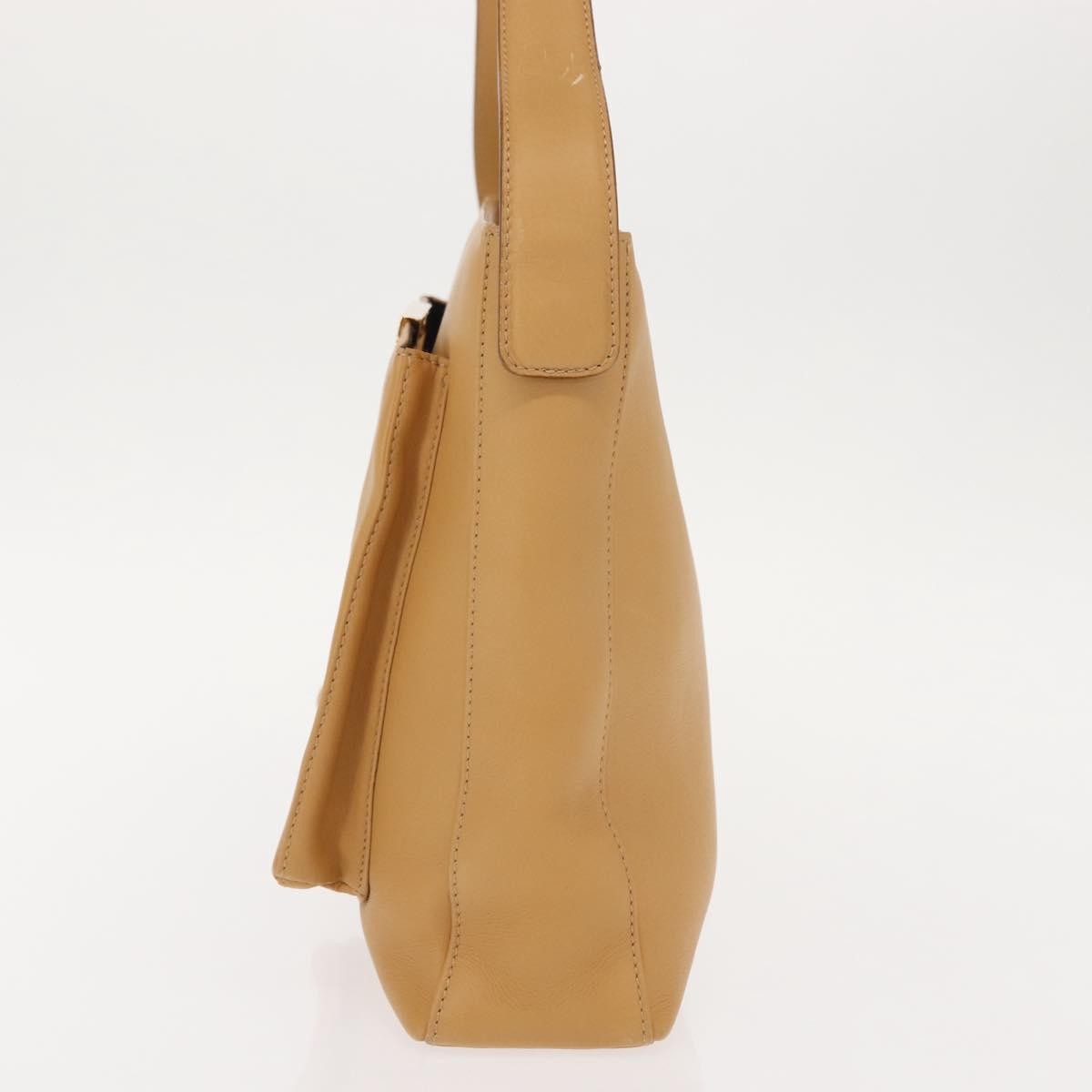 Salvatore Ferragamo Vintage Shoulder Bag Leather, BEIGE, LEATHER, Shoulder bag