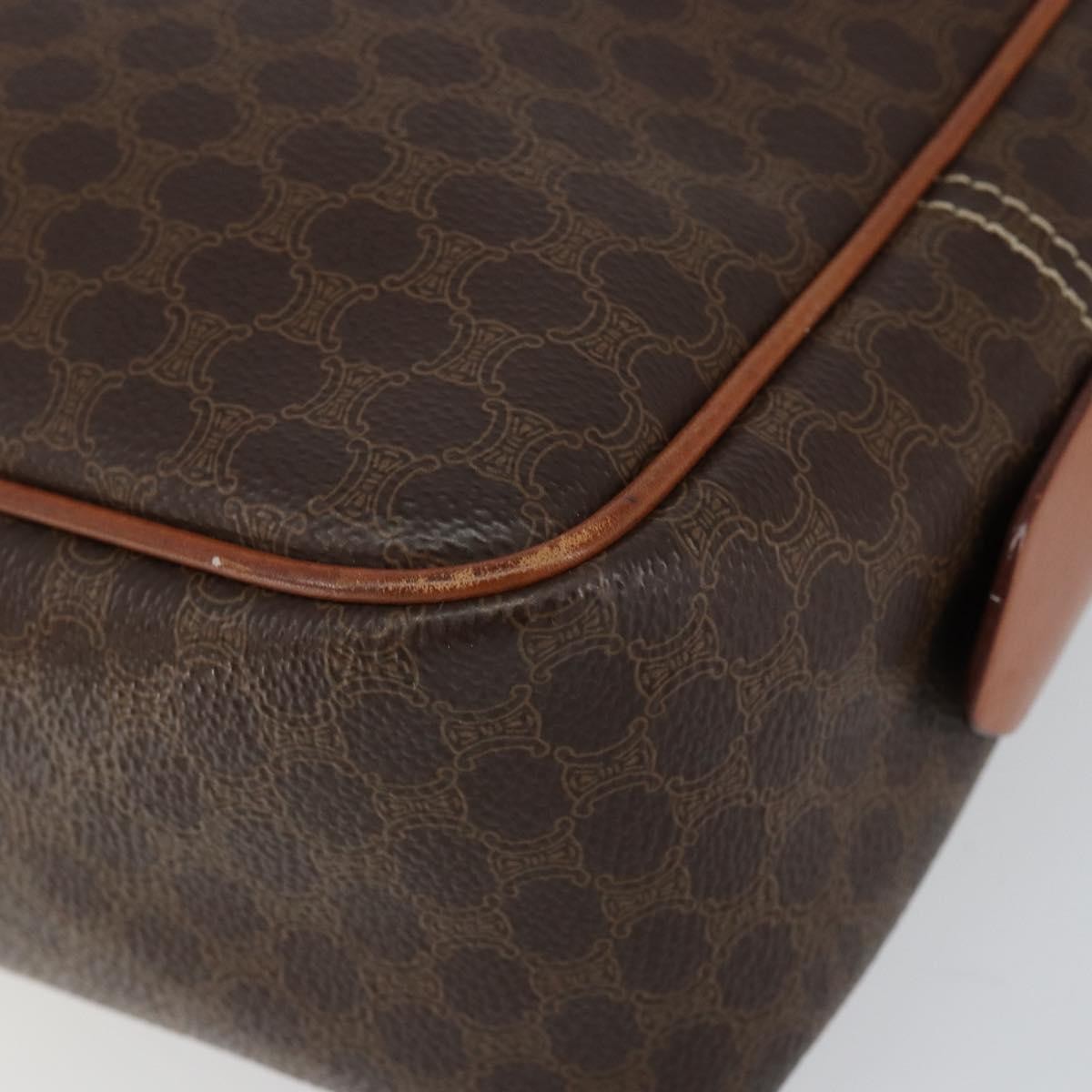 Celine Macadam Handbag Macadam with leather, BROWN, CANVAS, Handbag