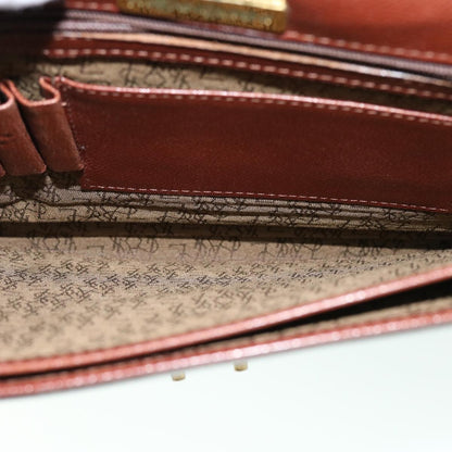 Saint Laurent Vintage Flap Document Holder Leather, BROWN, LEATHER, Briefcase