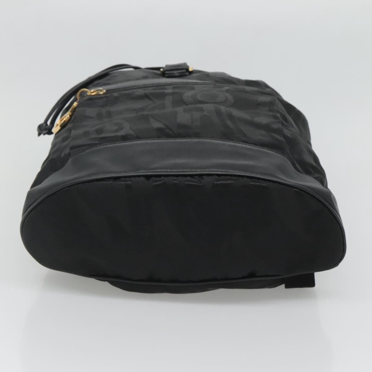 Salvatore Ferragamo Vintage Gancini Backpack Nylon, BLACK, NYLON, Backpack