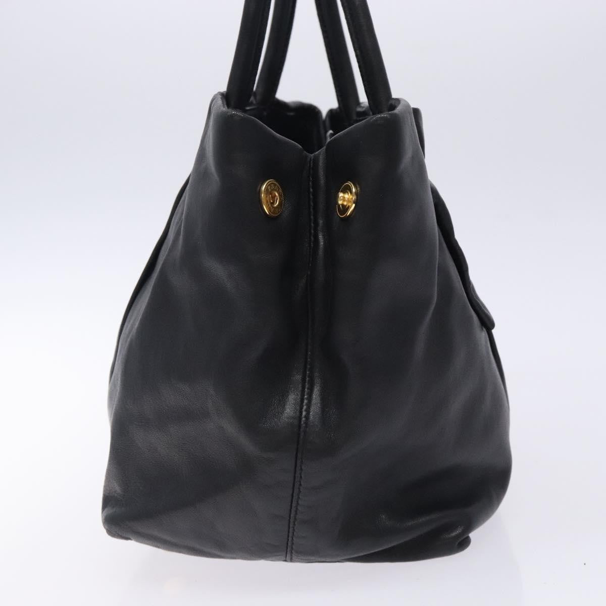 Prada Bow Tote Leather, BLACK, LEATHER, Handbag