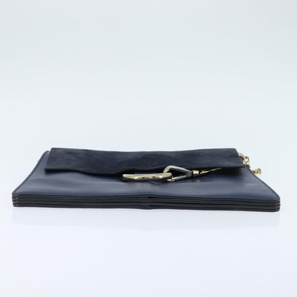 Chloe Faye Shoulder Bag Leather and Suede, NAVY, LEATHER, Shoulder bag