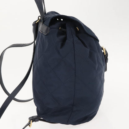 Prada Buckle Backpack Quilted Tessuto, NAVY, NYLON, Backpack