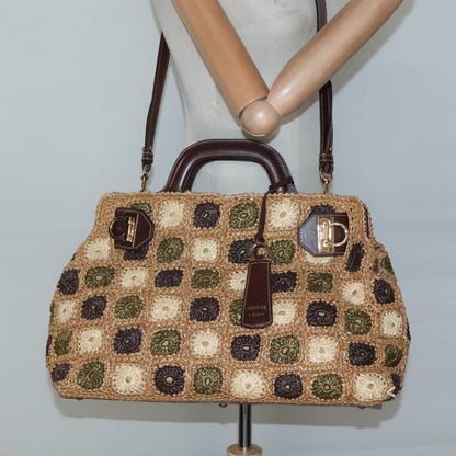 Salvatore Ferragamo Soft W Tote RAFFIA, BROWN, WOOD, Tote bag