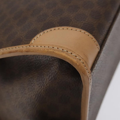 Celine Vintage Macadam Handbag Canvas and Leather, Brown, Canvas, Handbag