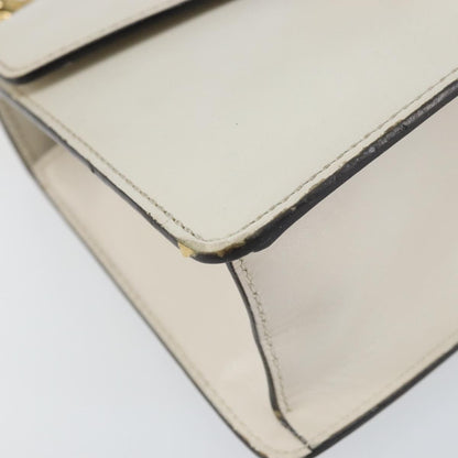 Gucci Sylvie Top Handle Bag Leather, WHITE, LEATHER, Handbag