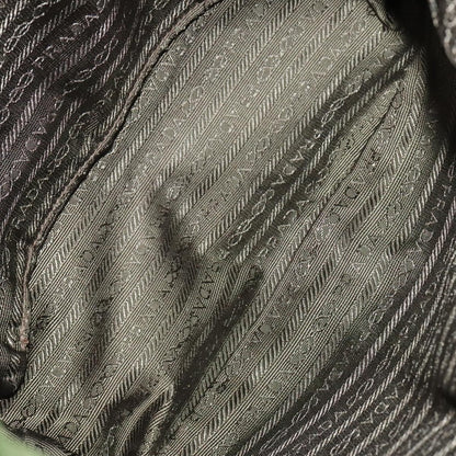 Prada Vela Double Front Pocket Backpack Tessuto with Saffiano Leather, KHAKI, NYLON, Backpack