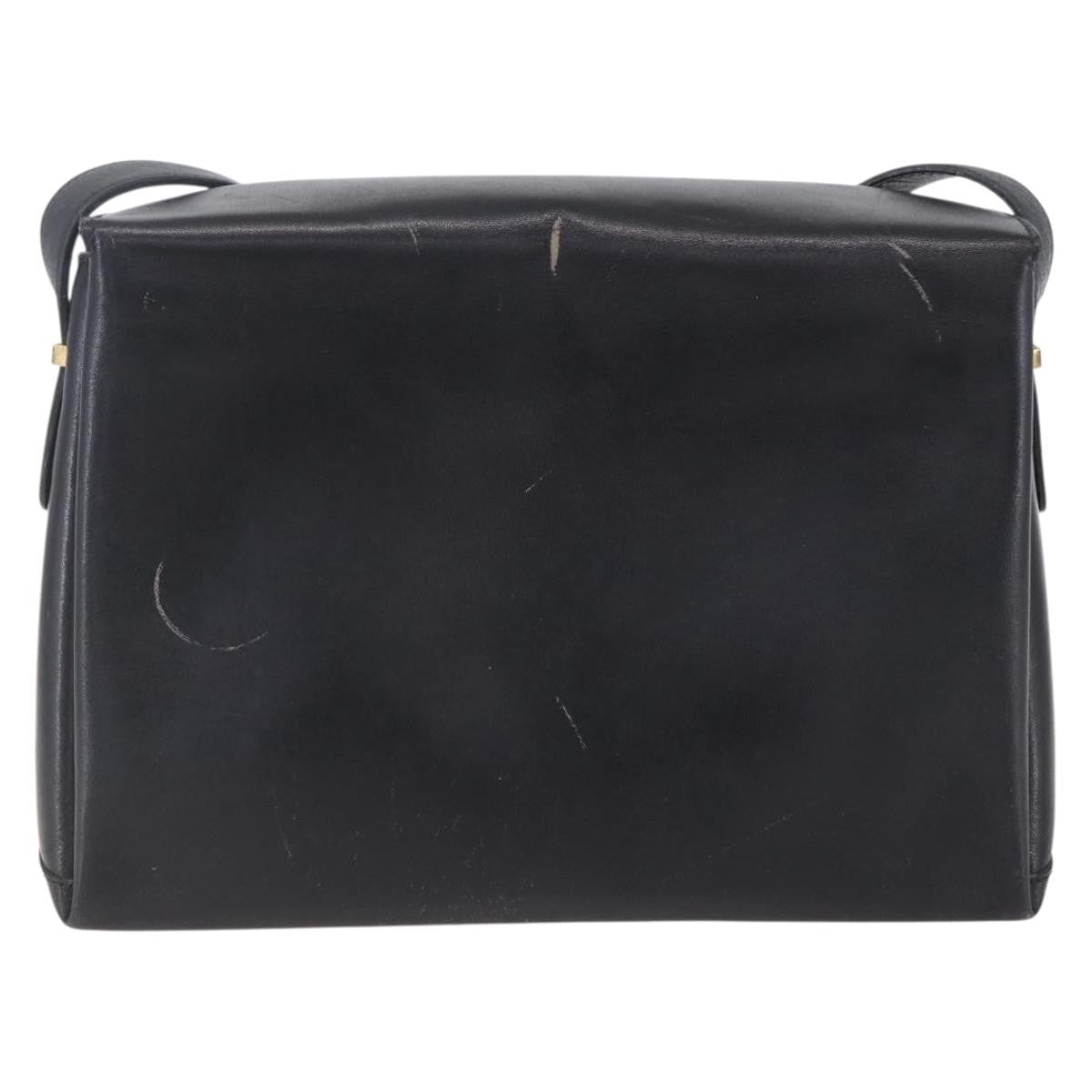 Celine Vintage Shoulder Bag Leather, BLACK, LEATHER, Shoulder bag