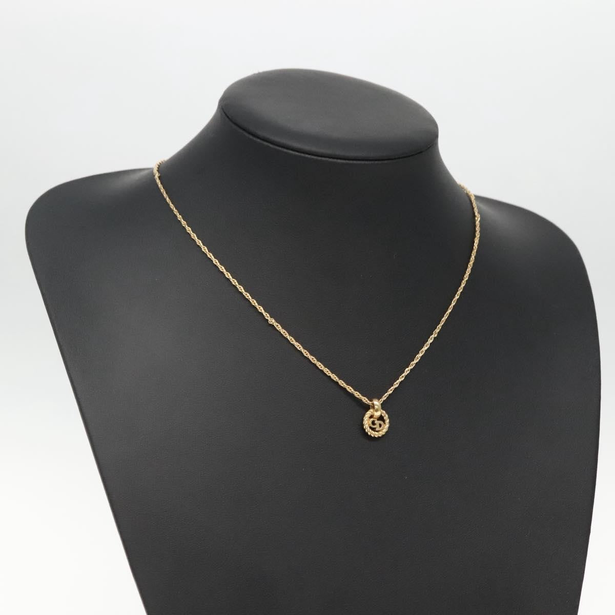 Christian Dior CD Round Pendant Necklace Metal, GOLD, METAL, Necklace
