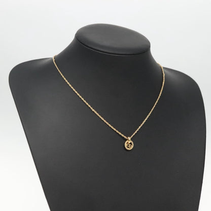 Christian Dior CD Round Pendant Necklace Metal, GOLD, METAL, Necklace