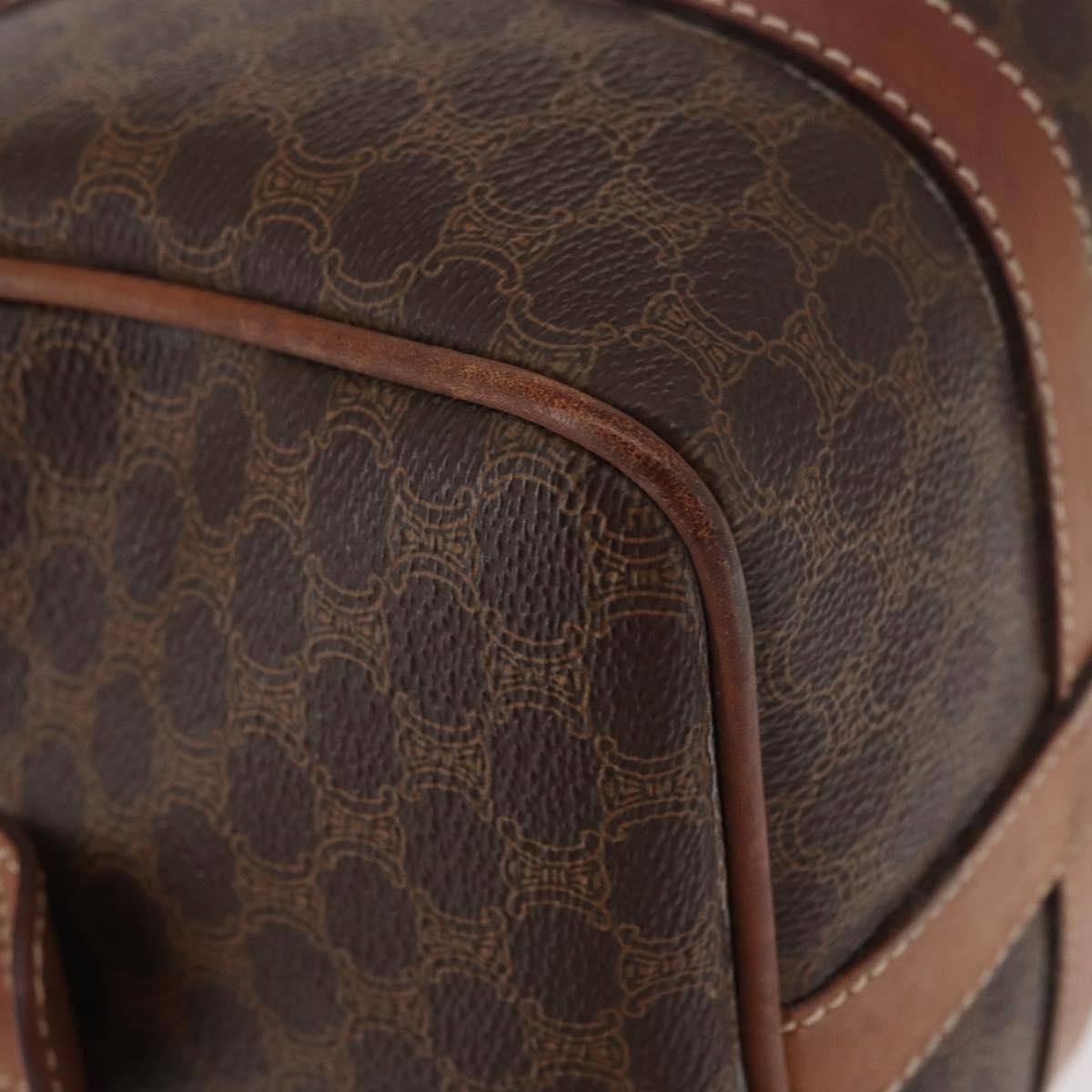 Celine Vintage Macadam Boston bag Canvas, BROWN, CANVAS, Travel bag