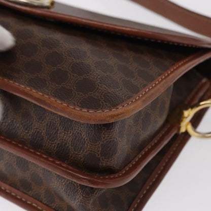 Celine Vintage Macadam Shoulder Bag Canvas, BROWN, CANVAS, Shoulder bag