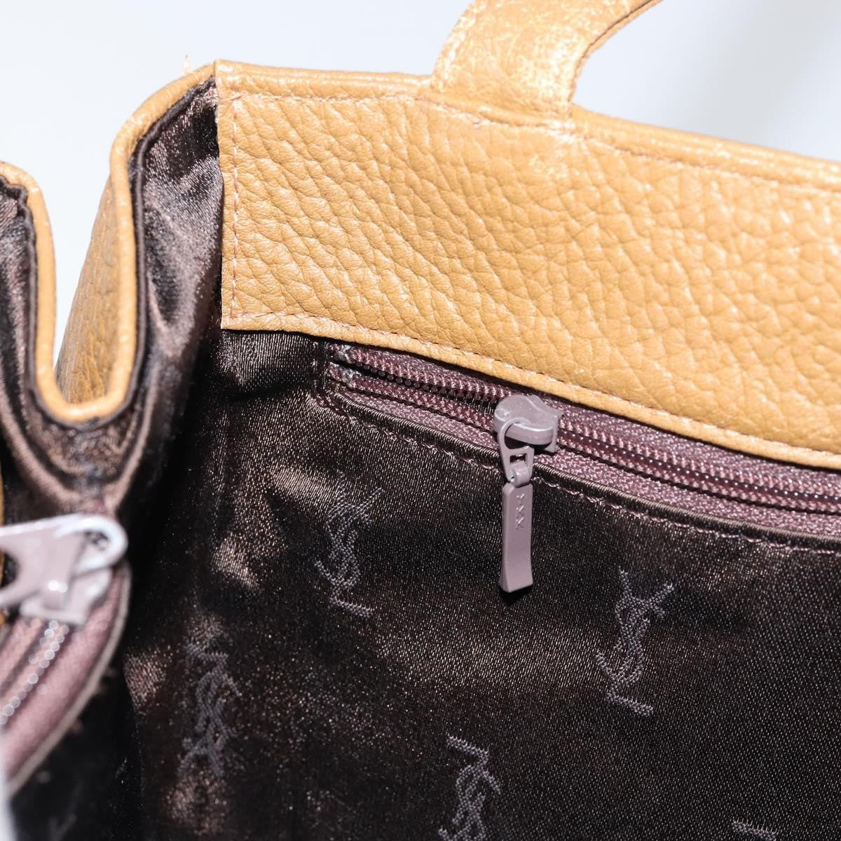 Saint Laurent Vintage Handbag Leather, BROWN, LEATHER, Handbag