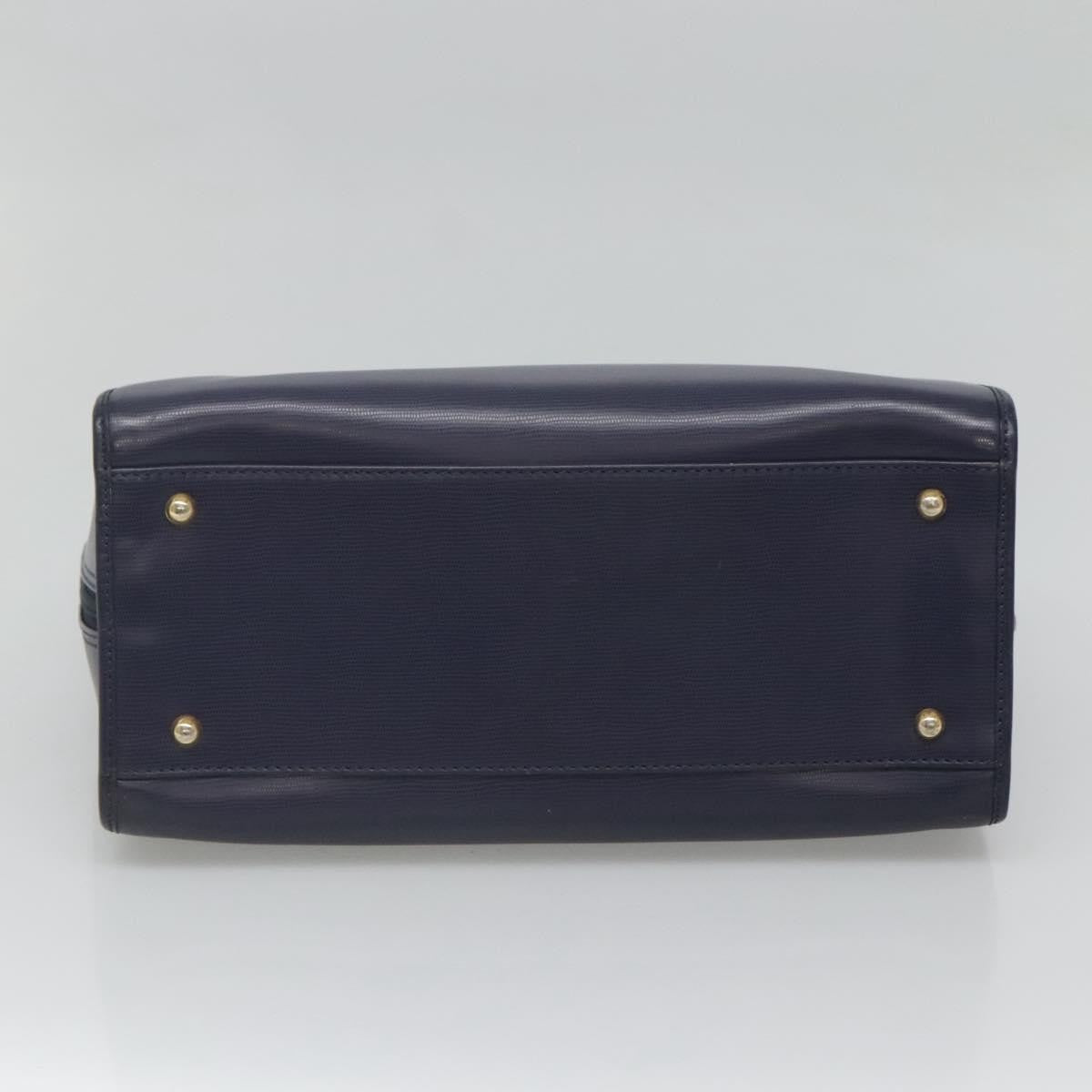 Celine Circle Logo Handbag Leather, BLUE, LEATHER, Handbag