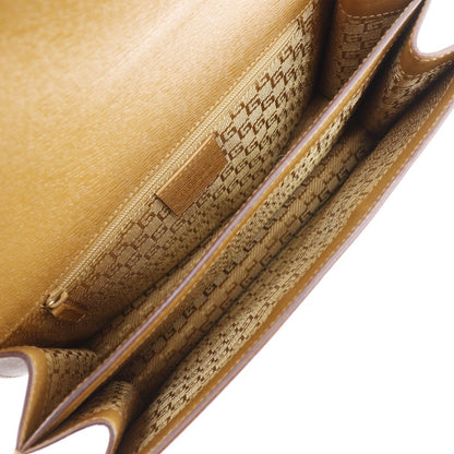 Gucci Interlocking G Buckle Messenger Bag Leather, BROWN, LEATHER, Shoulder bag