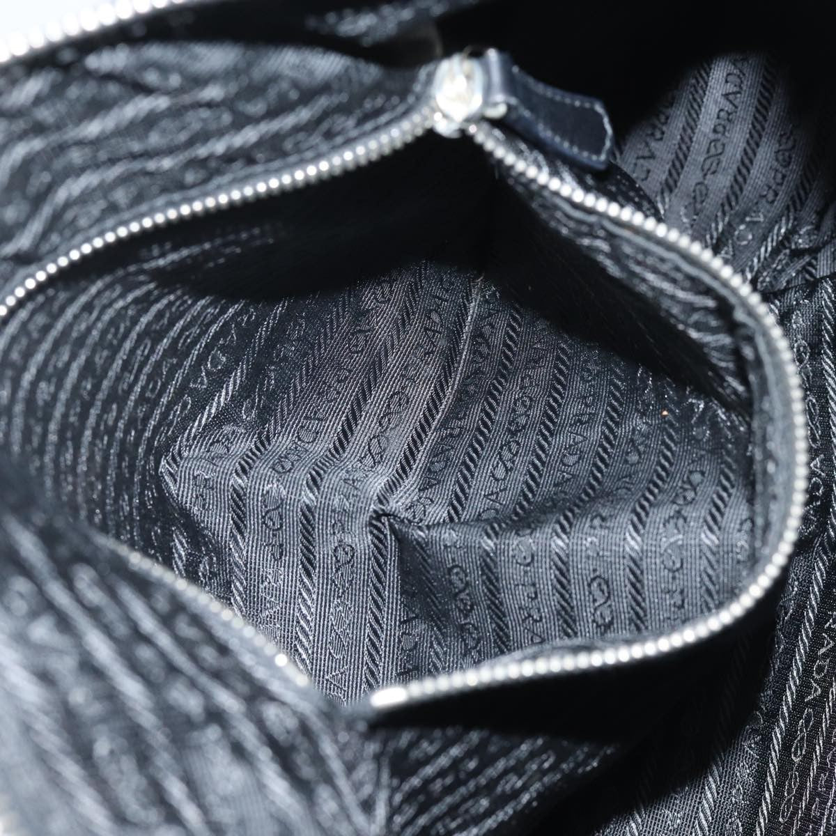 Prada Zip Hobo Tessuto with Leather, BLACK, NYLON, Shoulder bag