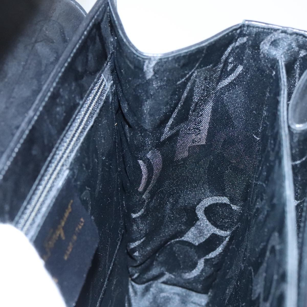 Salvatore Ferragamo Gancini Convertible Top Handle Bag Leather, BLACK, LEATHER, Handbag