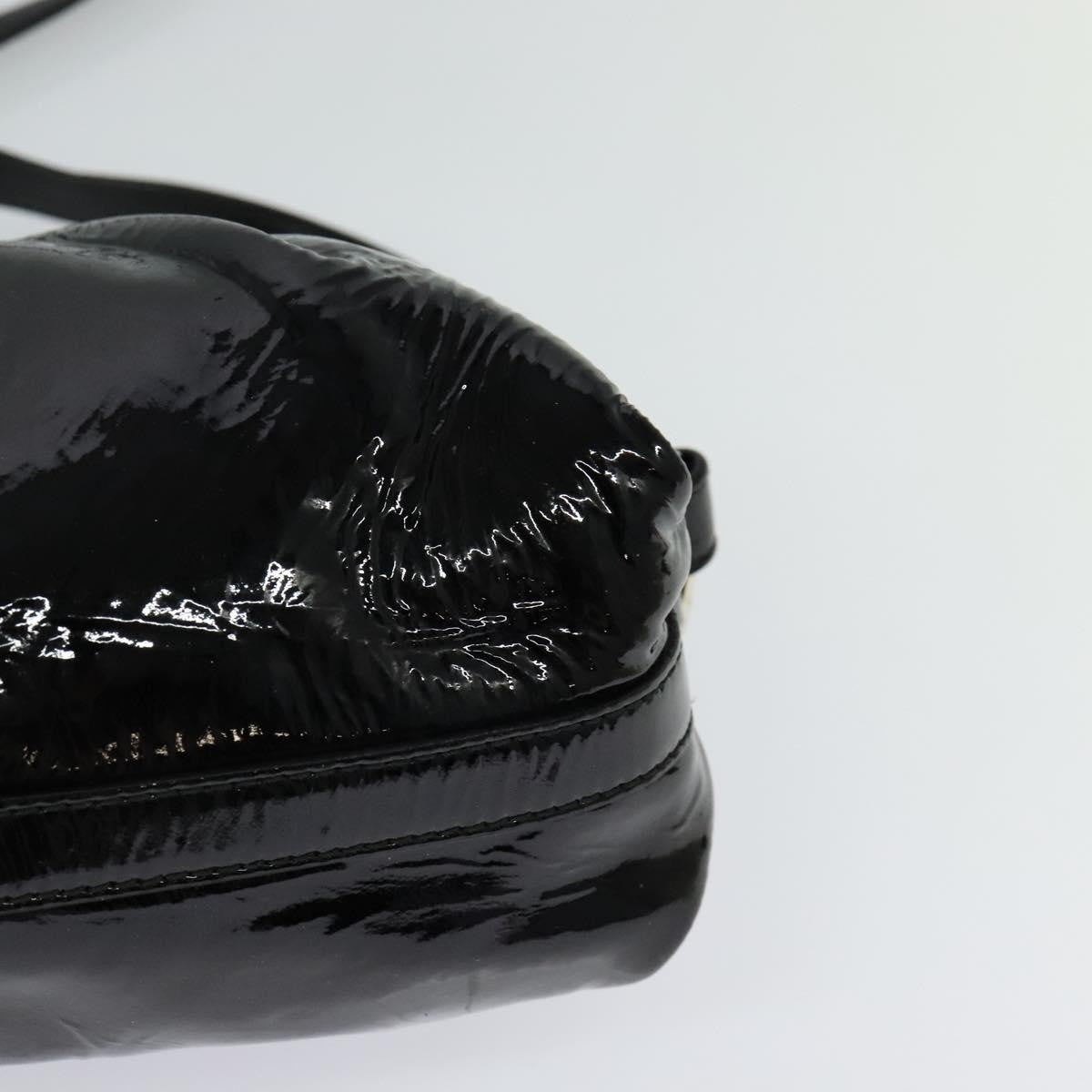 Bvlgari Chandra Flap Shoulder Bag Enamel, BLACK, PATENT_LEATHER, Shoulder bag