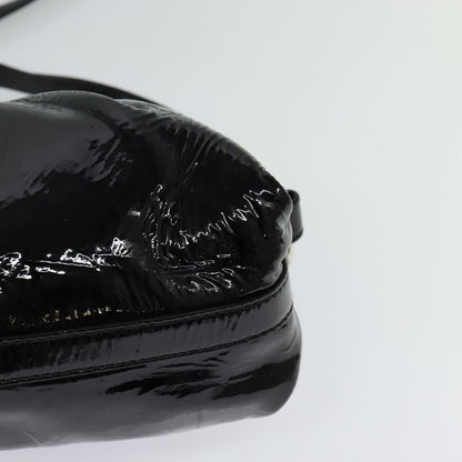 Bvlgari Chandra Flap Shoulder Bag Enamel, BLACK, PATENT_LEATHER, Shoulder bag