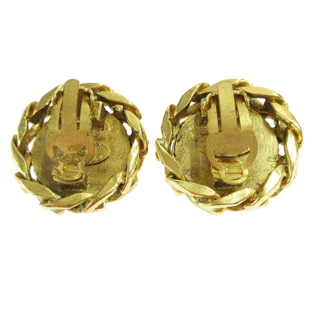 Chanel CC Button Clip-On Earrings Metal with Faux Pearl, GOLD, GOLD_PLATED, Earrings