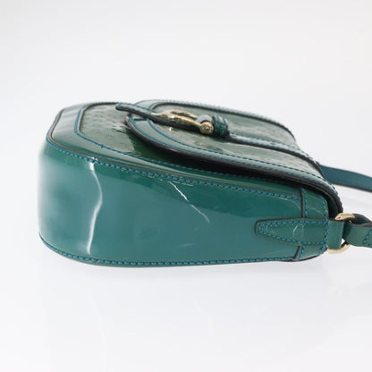 Gucci Vintage Flap Shoulder Bag Patent Leather, TURQUOISE, PATENT_LEATHER, Shoulder bag